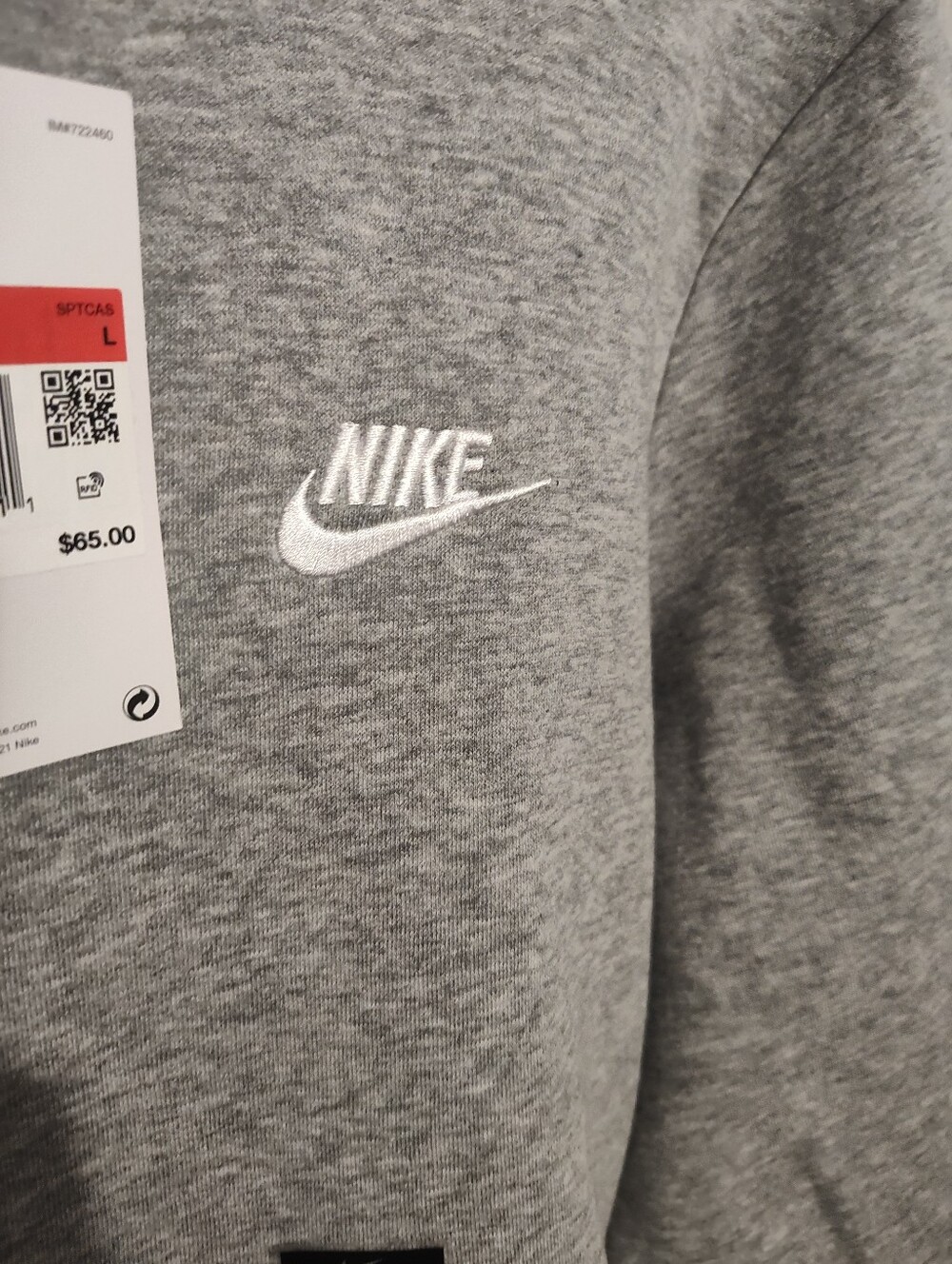 Nike Women's Heather Grey Pullover Hoodie SZ Large New With Tags - Picture 4 of 6